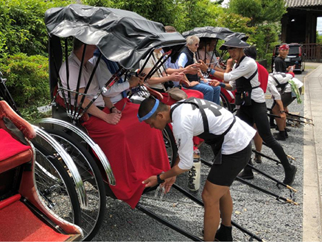On the rickshaw tour at Arashiyama, Kyoto