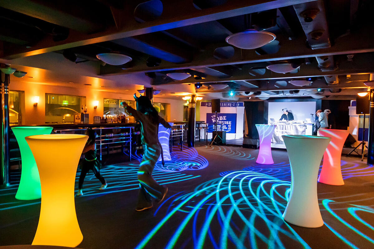 Party rooms with audio equipment