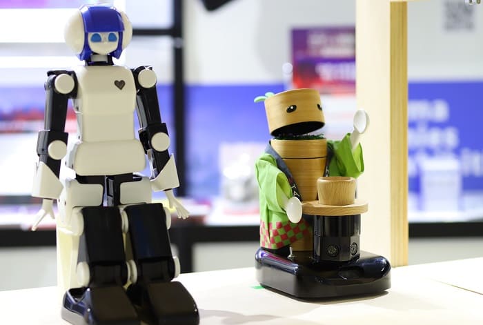 Robots created by participating companies from Yokohama